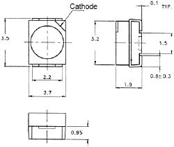 SMD-LED blau 90mcd 120° 3,5V 20mA 1,45? 3,5x2,7x1,9mm http://www.eska-technik.com